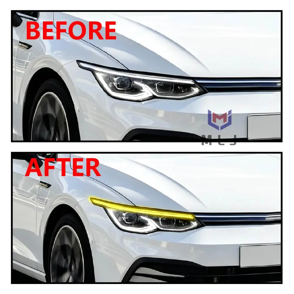 OEM B129929-C B129930-C For VOLKSWAGEN GOLF 8 MK8 NEW DRL LED Daytime Running Lights Board Yellow Angel Eyes Turn Signal Chips