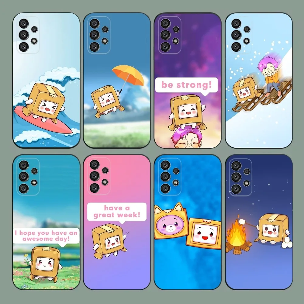 

L-Lankybox Cute Phone Case For Samsung Galaxy A20,A21s,A22,A31,A32,A52,A53,A72,73,A80,A91 Soft Black Cover