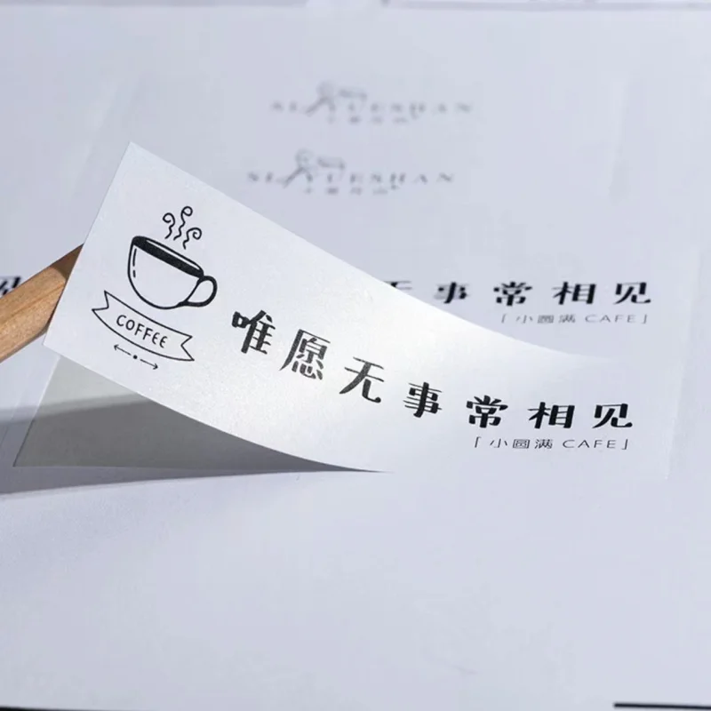 Custom. Waterproof Pearlescent Film Self-Adhesive Customized Tea Food Milk Tea Fruit Label Sticker Sealing Paste Paper Fact