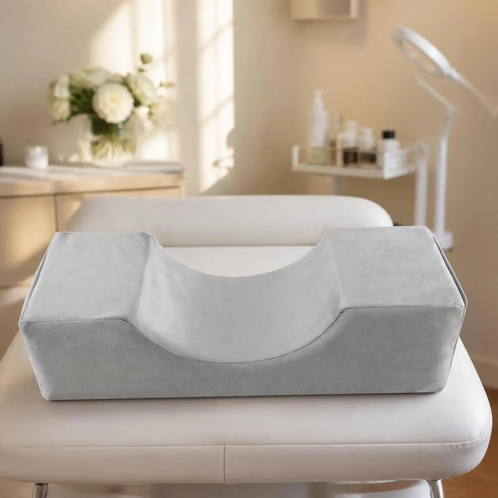 Professional Salon Pillow Cushion for Lash Extension Clients with Ergonomic Neck Cradle and Compact Design
