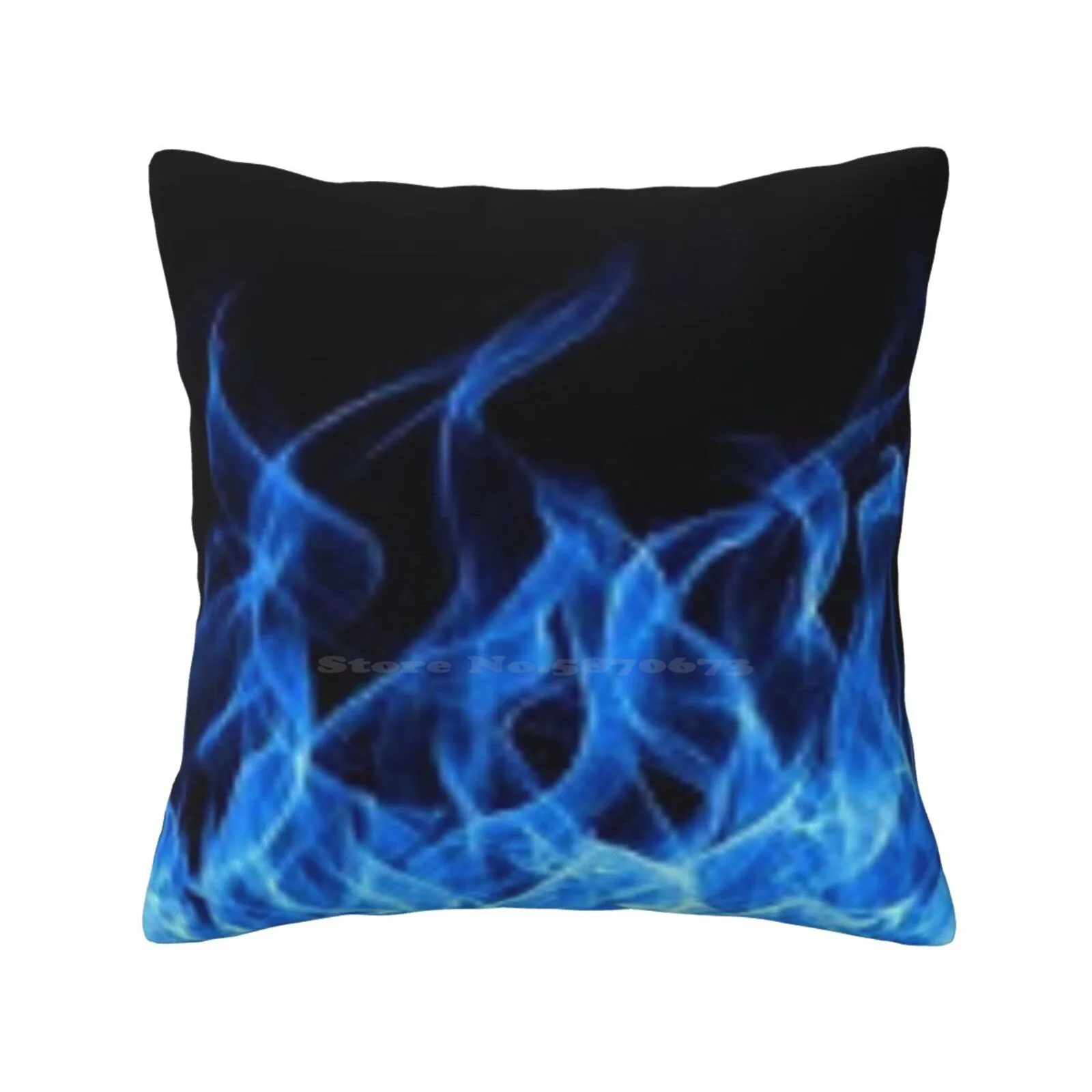 Blue Fire Burning Pillow Cover Hug Pillowcase Blue Fire