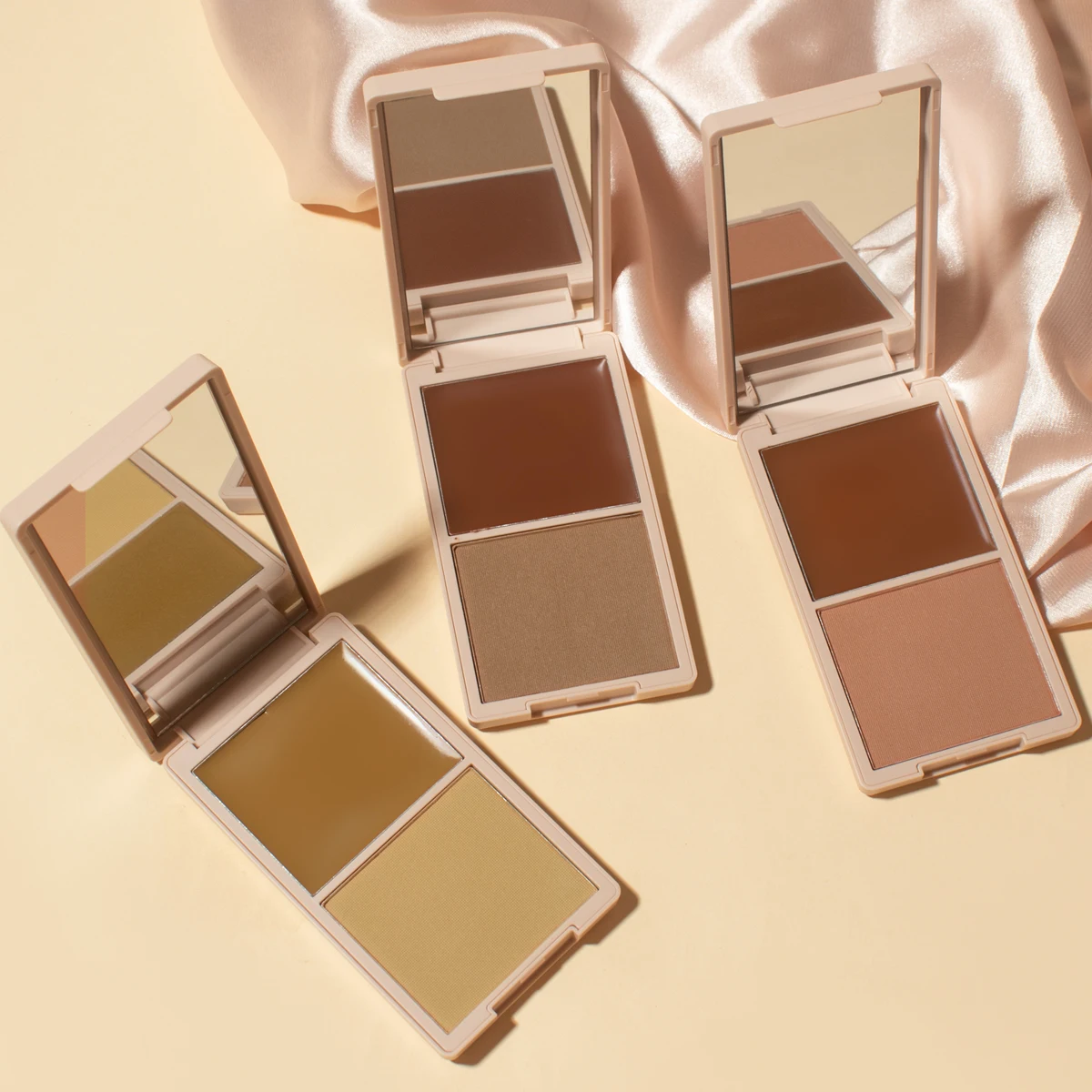 Multi-Use Contour Duo Matte & Dewy Finish Long-Wearing Coverage High Pigment Sun-Kissed Cream & Pressed Powder Bronzer Palette