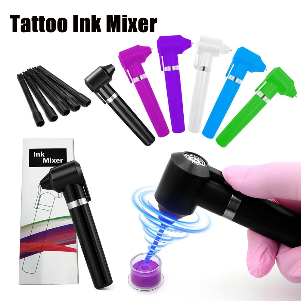 

Смеситель для чернил для татуировки, мешалка для пигментов с 5 палочками, смеситель для перманентного макияжа, смеситель для пигментов для боди-арта, аксессуары для татуировок