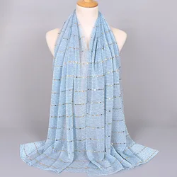 Summer Women Scarf New Lady Solid Color Sequin Thin Scarves Soft Sweatcloth Towel Shawl Foulard Autumn Warm Female Wrap Shawls