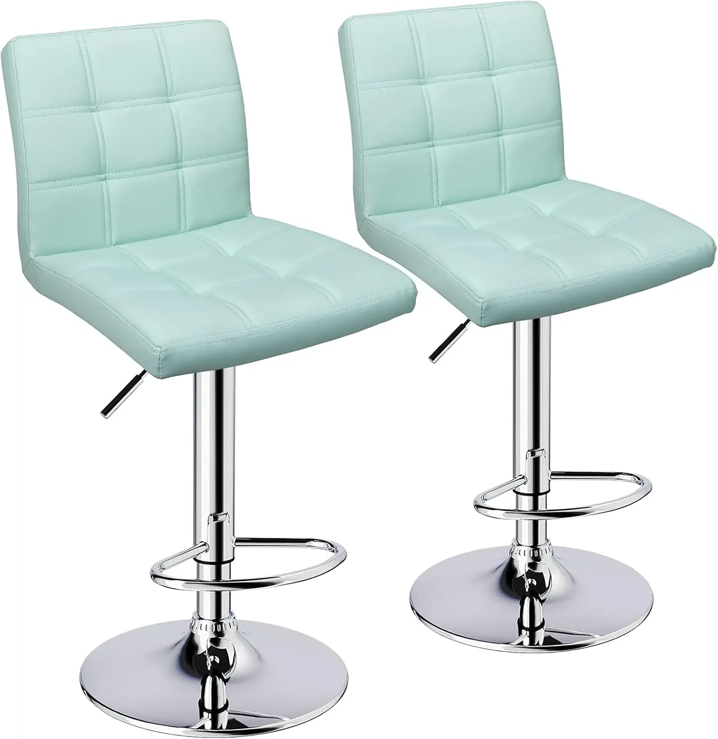 

Leopard Modern Square Pu Leather Adjustable Bar Stools With Back, Square Ba Bar Stools Set Of 2,Counter Height Swivel Stool