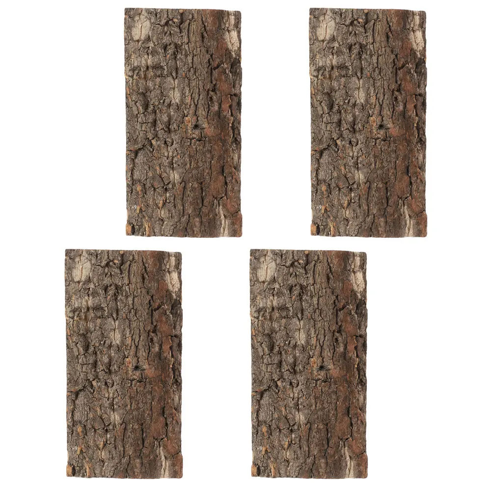 

4pcs Tree Bark Decoration 10x20cm Aquarium Reptile Terrarium Natural Fish Tank Decor Background Accessories Pet Supplies