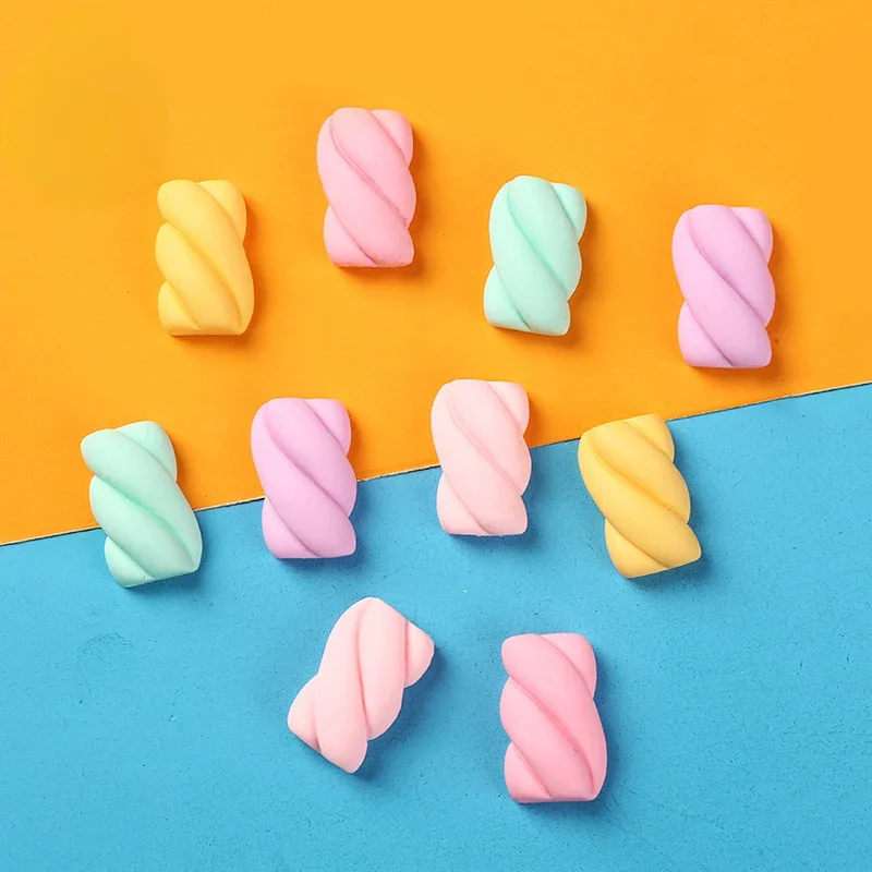 10pcs Mini Kawaii Macaroon Diy Resin Cotton Candy Embellishments Flatback Miniatures Scrapbooking Material Charms Accessories