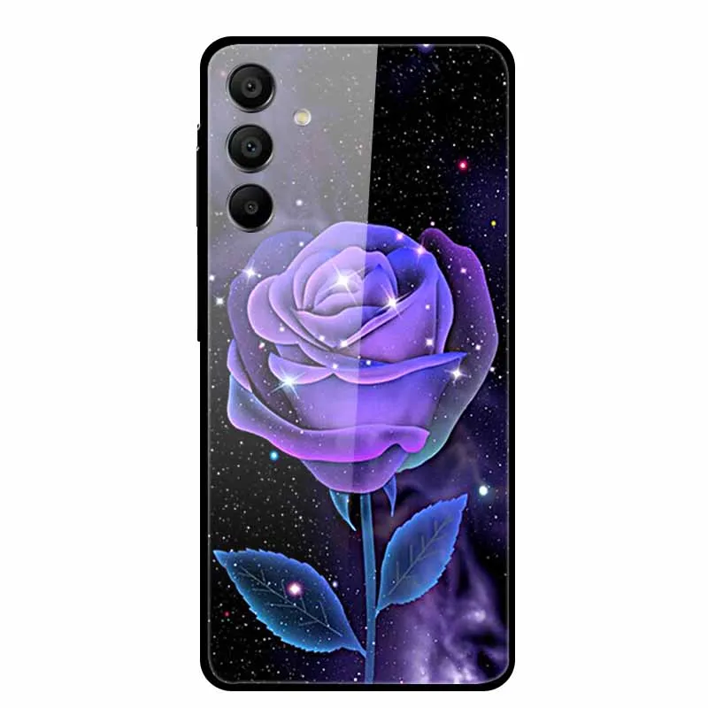 Luxury Case For Samsung A15 4G 5G Tempered Glass Cover For Samsung Galaxy A25 A55 5G Phone Cases Fashion Wolf Protective fundas