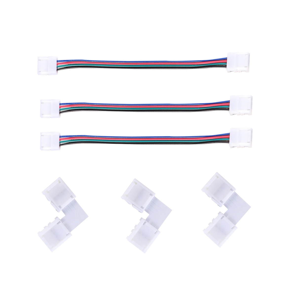 

1 set Led 4 Pin 10Mm Rgb Light Connector For 5050/3528/5630 Strip Jumper Solderless Extension Cable Fast Joining Clip Led