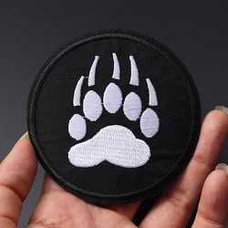 Round bear paw size: 7.9x7.9cm Patch Embroidery Applique Ironing Sewing Supplies Decorative Badges For Clothing Accessories