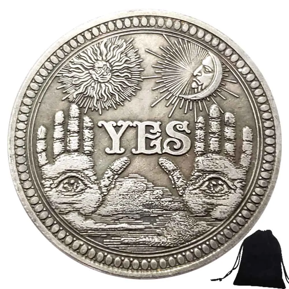 Luxury Funny Yes or No Decision Coin Hobo Nickel Party Fun Coins Art Badge Nightclub Challenge Coin Novelty Gift+Gift Bag