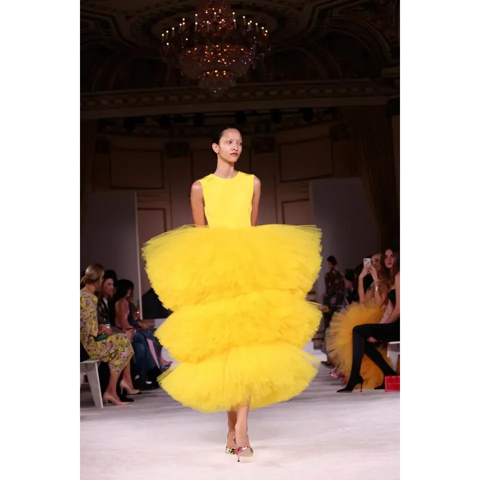 Exaggerated Puffy Tutu Skirt Women Layered Elastic Waistband saias mulher Ruffle Tulle Skirts Maxi Women Tutu Extra Lush