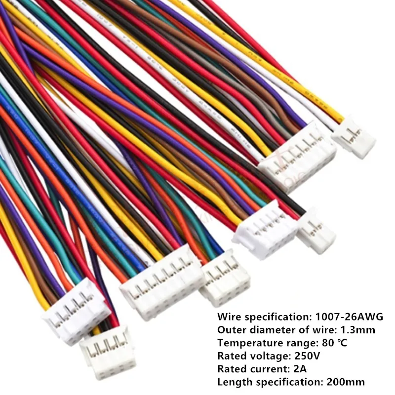 5pcs PHD2.0mm spacing double row terminal wire connection wire single double head electronic wire harness 2 * 2/3/4/5/6/7/8/10P