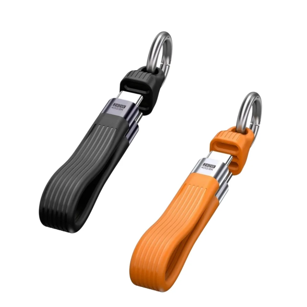 PD Quick Charge 5A USB C to Type C Cable USB4 40Gbps Keychain Cable PD3.1 8K 60Hz Data Cord for TV Laptop Tablet MacBook Video