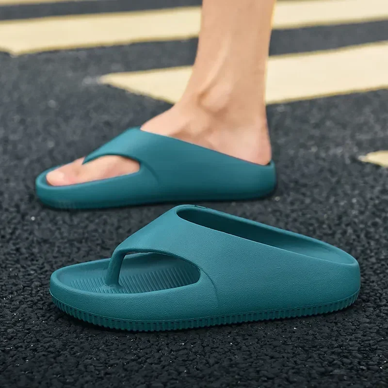 Mens Platform Flip Flops Summer Soft Sole EVA Slippers for Women Outdoor Casual Beach Shoes Home Non-slip Bathroom Couple Shoes