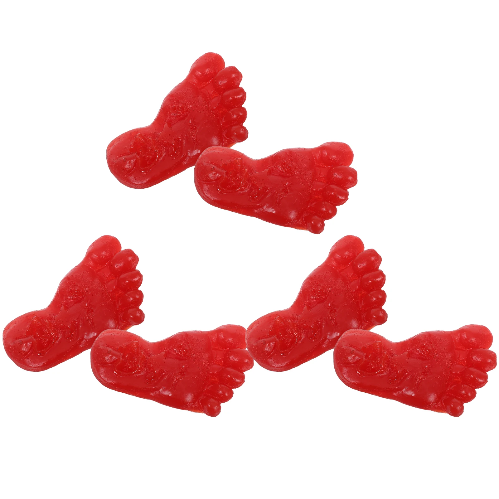 

6pcs Mini Bloody Feet Halloween Party Decor Soft Realistic Severed Feet Prank Props For Kids Funny Scary Zombie Cosplay Fake