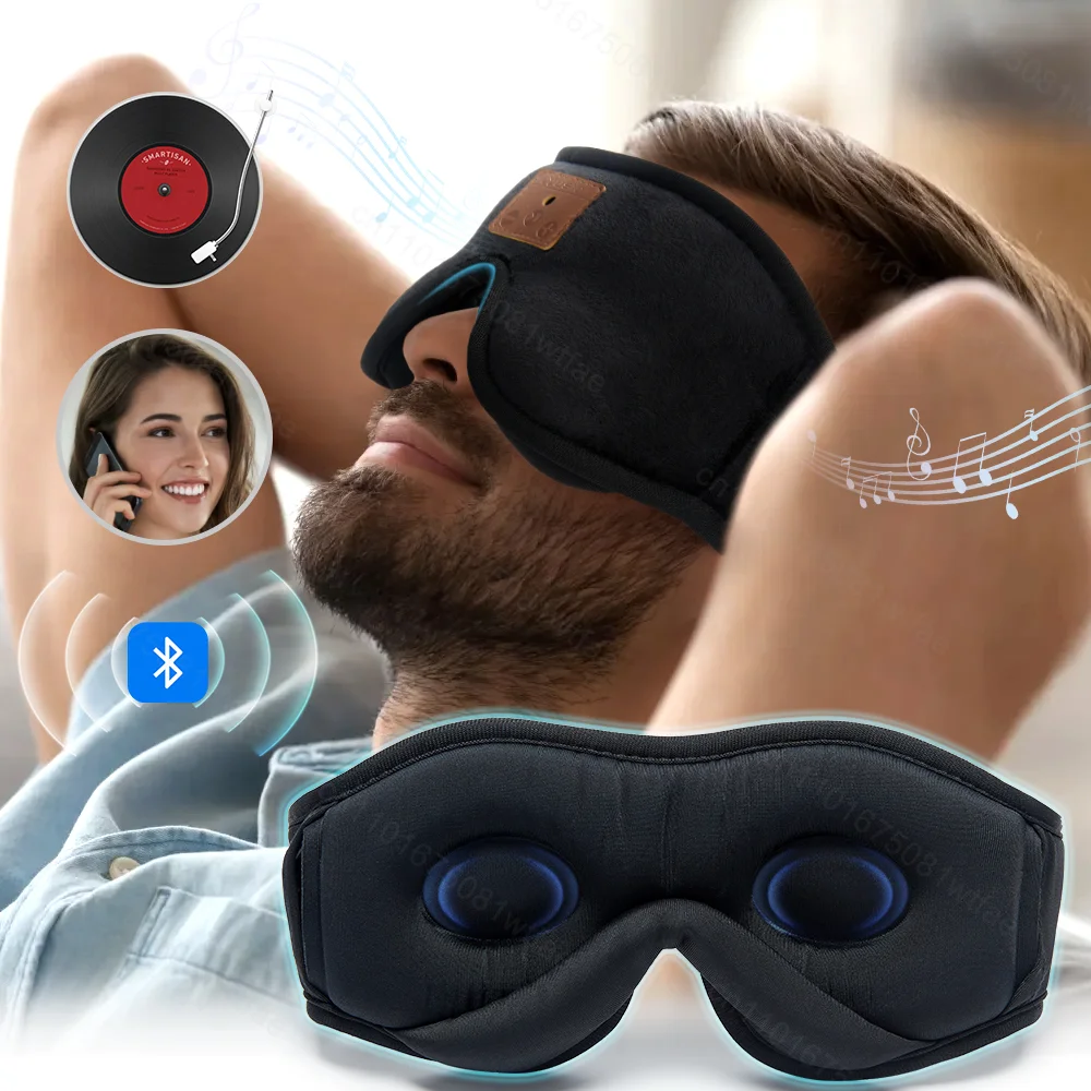 

3D Sleeping Mask Block Out Light Bluetooth Earphones Music Play Sleeping Aid Eye Mask Wireless Headphones Headband Eyepatch