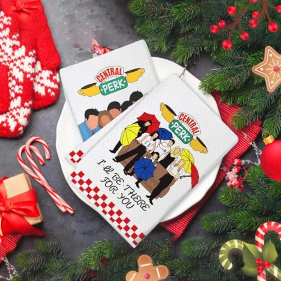 الأصدقاء برنامج تلفزيوني البضائع 2 قطعة عيد الميلاد أصدقاء عرض مناشف المطبخ الهراء ماصة أطباق اليد المناشف للحمام المطبخ