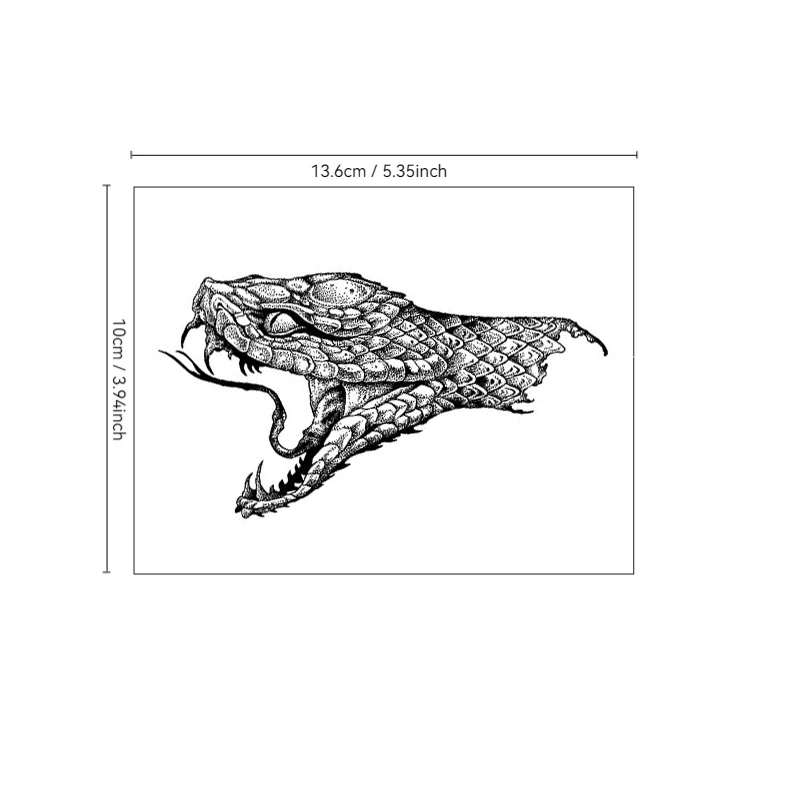 Snakehead Secluded Dark Style Domineering Arm Waterproof Wash Simulation Tattoo Sticker Temporary Herbal Sticker