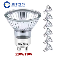 Gu10 Base Halogen 50W 220V/110V Reflector Cup Light Thick Glass Halogen Tungsten Spotlight Warm white