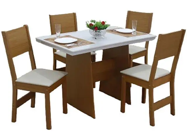 MESA DE JANTAR RETANGULAR c/ 4 CADEIRAS - São Carlos