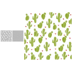MangoCraft 2PCs Background Cartoon Cactus Stencil For Decor DIY Scrapbooking Supplies Embossing Stencils For Paper Cards Diary