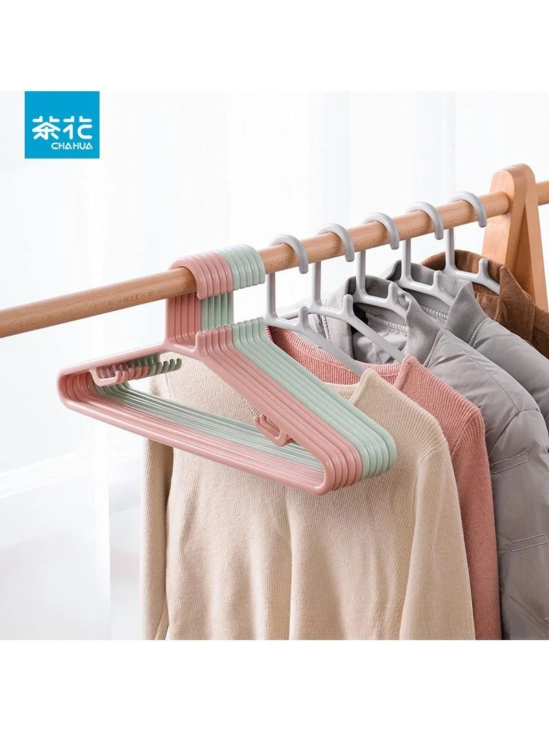 large-size-plastic-non-slip-clothes-hanger-tea-flower-home-use-closet-storage-windproof-design-household-organizing-tool