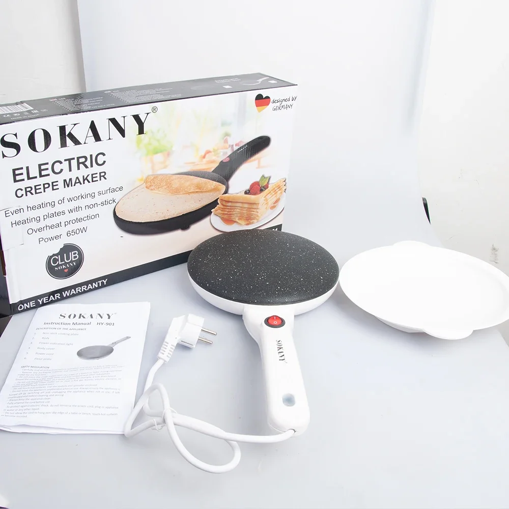 Houselin-Electric Non-Stick Cooking Crepe Maker Superfície, Controle Automático de Temperatura para 7.5 \