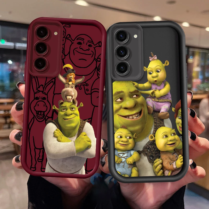 C-Cartoons Moive S-Shreks Coon For Samsung Note 20 S24 S23 S22 S21 S20 Ultra Plus FE A25 A23 A22 A15 A31 5G Eye Ladder Back