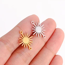 5Pcs Double Hole Connector Charms Stainless Steel Mirror Polished Sun Links Pendant diy Bracelet Necklace Jewelry Making Finding