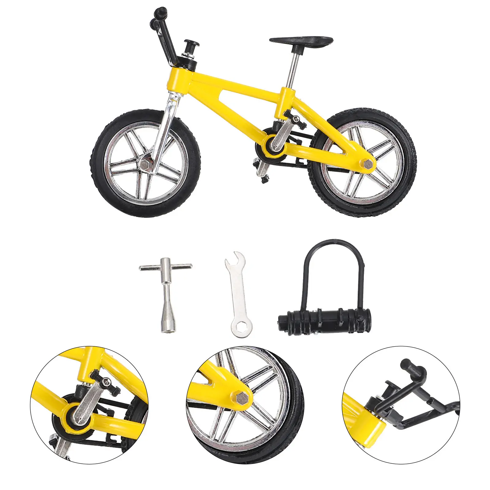 1 Set Fahrrad-Simulationsmodell aus Legierung für den Schreibtisch, Sammlerstück, Kindergeburtstagsgeschenk, Fingerfahrrad