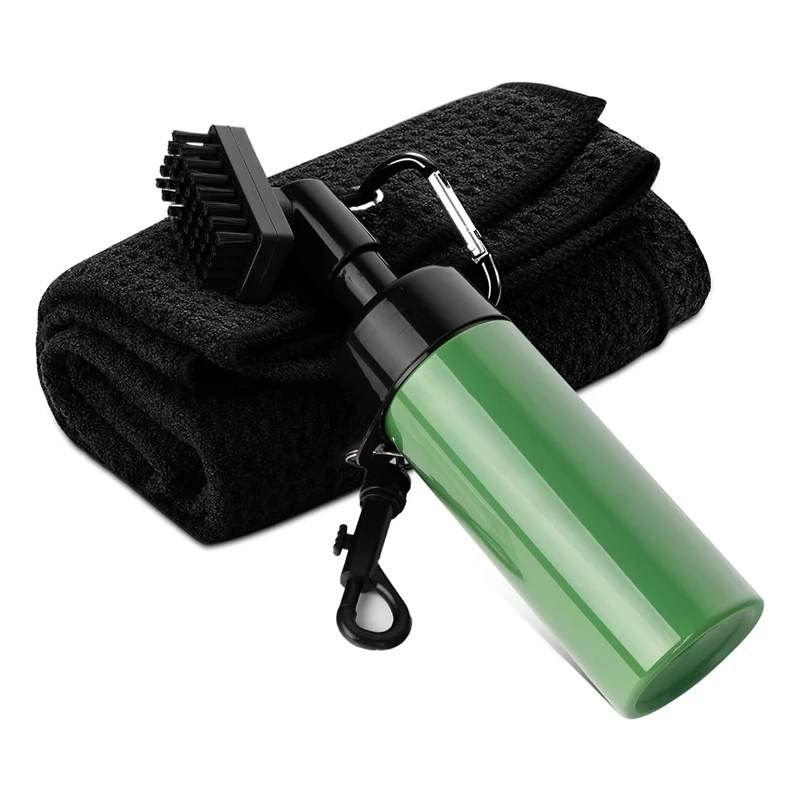

Golf Club Cleaner Brush & Microfibe Golf Towel Kit Replacement Golf Groove Sharpener Brush With Water Spray Bottle Golf Groove