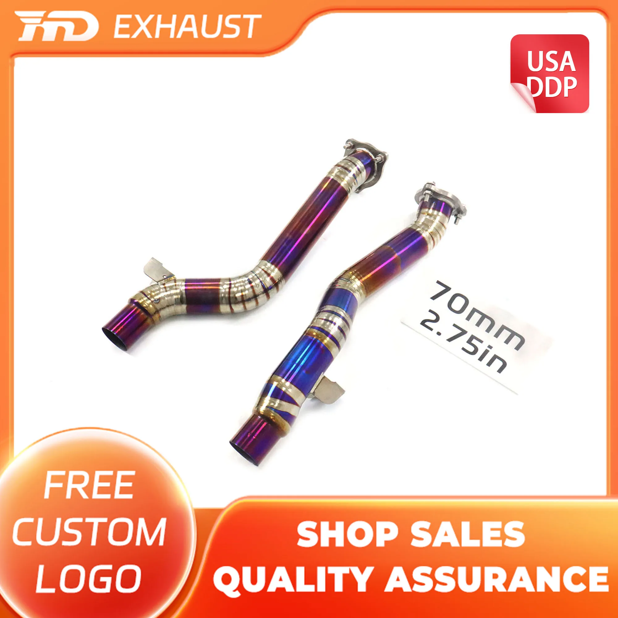 

HMD hot sale Exhaust System Performance Titanium alloy Resonant tube for Porsche Cayenne Turbo 958 4.8L High Race Accessories