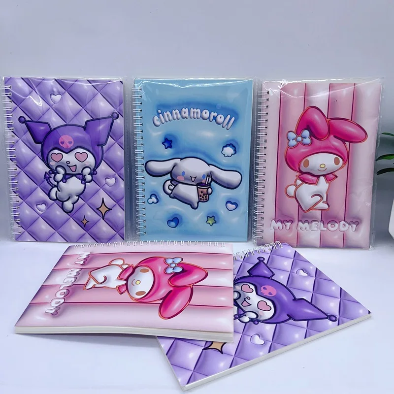 sanrio-cartoon-a5-coil-book-3d-tridimensionale-piatto-per-bambini-portatile-cancelleria-per-notebook-all'ingrosso