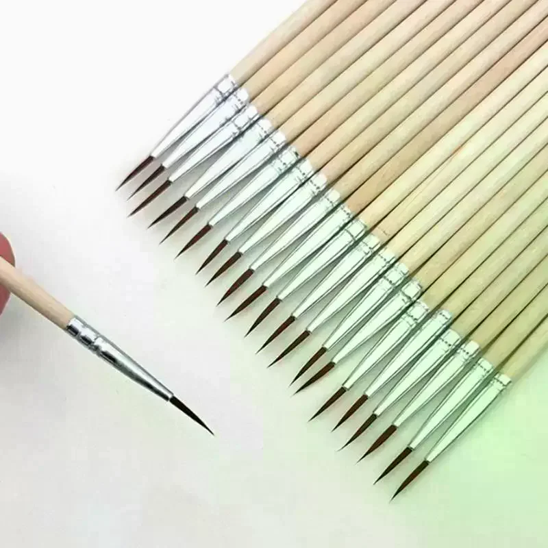 20Pcs For Painting Brushes For Artistic Multifunction Hook Line Pen Nylon Hair Paint Brush Pointed Paint Oil Painting Brushes