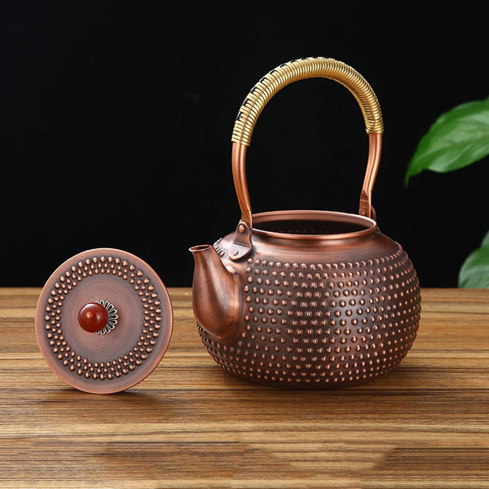 New Style High-End Boiling Water Teapot Handmade Small Particle Copper Teapot Breast Nail Copper Pot Uncoated Boiling Kettle