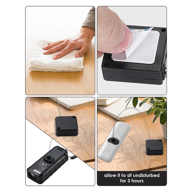 Retractable Remote Control Tethers, Remote Cable Lock , 6.6Ft /2M Remote Control Security Lock For TV And DVD 2 Pcs-Y41A