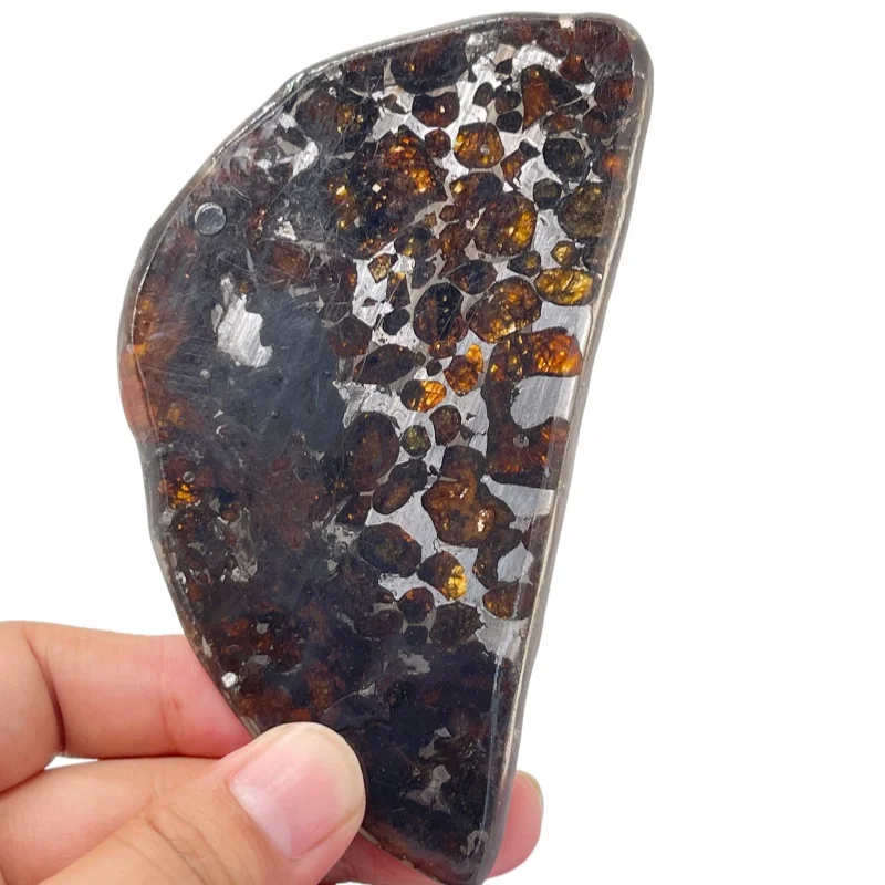 37.5g Quality Brenham Olive Meteorite Slice Natural Meteorite Material Olive Meteorite Specimen Artwork Collection TA737