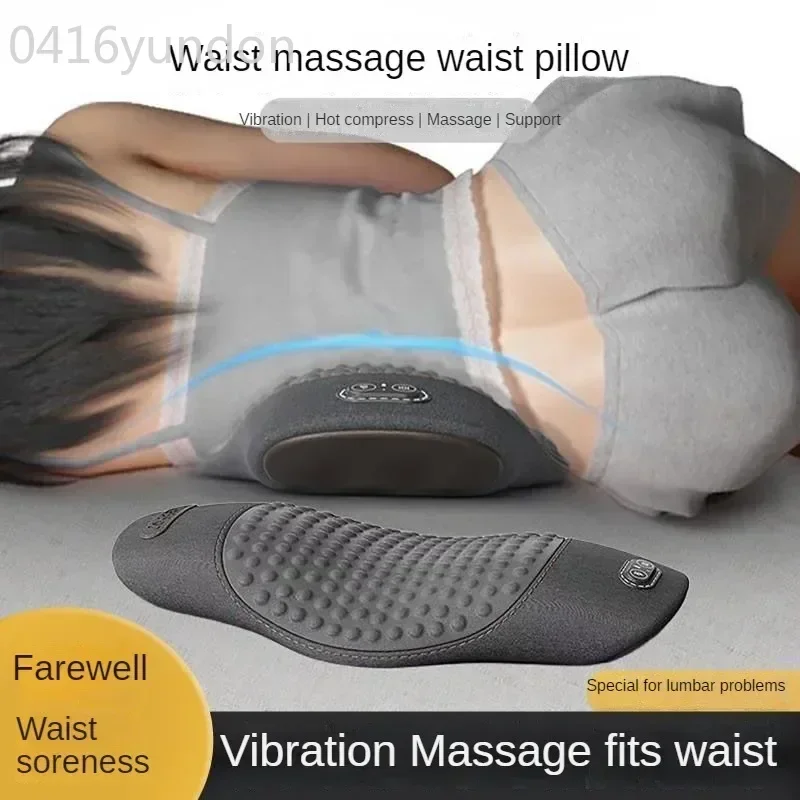 Waist Pillow 3 Modes Heated Vibrating Waist Massage USB-plugged Sleeping Cusion for Lowering Back Pain