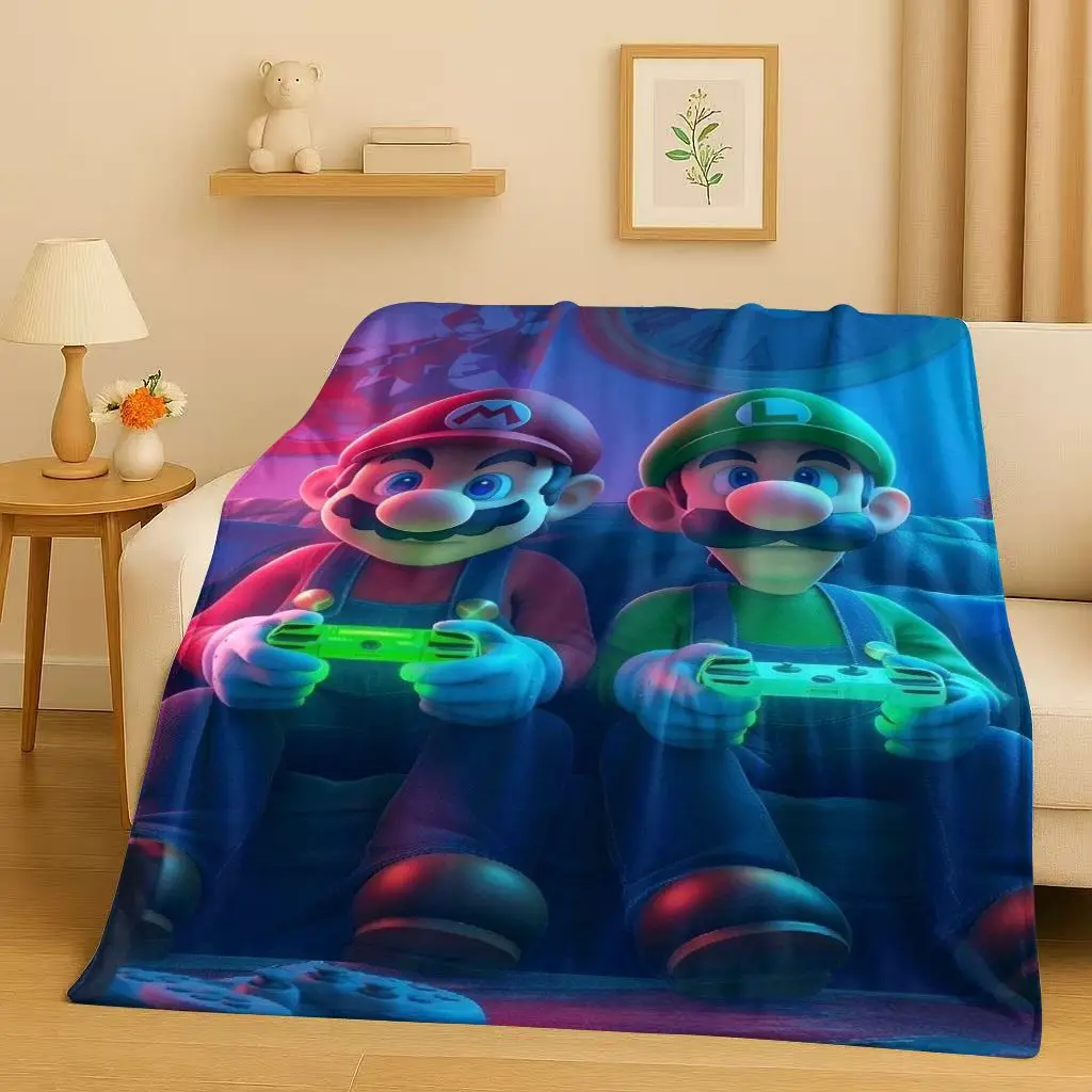 ثلاثية الأبعاد سانريو ماريو لعبة الكرتون هدية الكريسماس الفانيلا بطانية ، فائقة لينة الدافئة أفخم رمي للمنزل غرفة نوم غطاء أريكة تتحول لسرير السفر #2