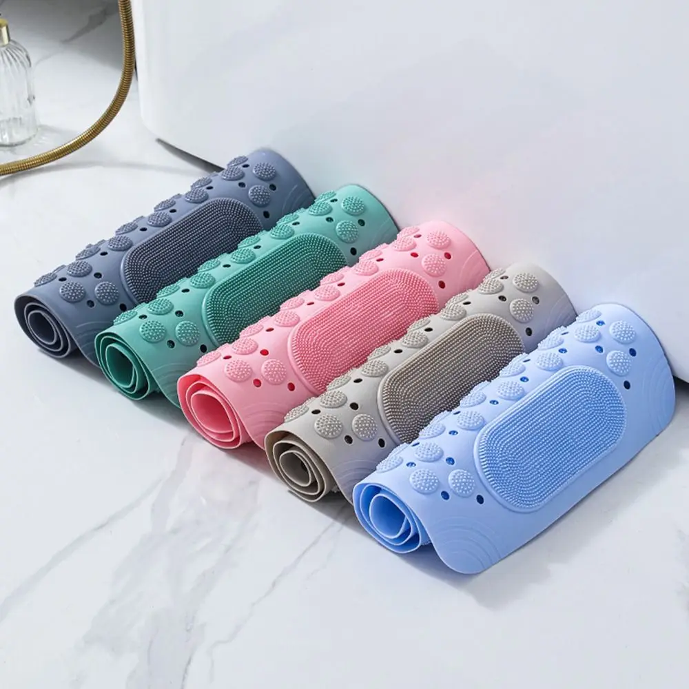 

Нескользящий напольный коврик с защитой от падения, массажный коврик для слива отверстий, массажный коврик для ног, прямоугольный полый защитный коврик для ванной комнаты, мытье для ванны