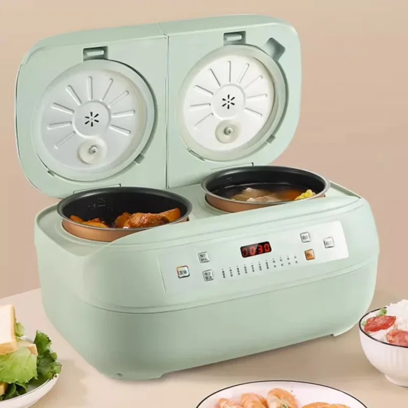 ギャル-インテリジェント炊飯器,多機能一体型予約,1-2-3人用デュアル3lミニ炊飯器