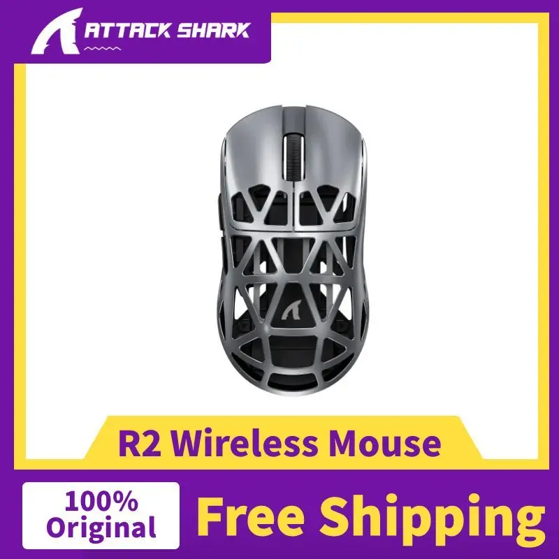 ماوس مجوف من سبائك المغنيسيوم اللاسلكي Attack Shark R2 8KHZ مع مستشعر PAW3950 30000 ديسيبل متوحد الخواص 1000 هرتز ملحقات ماوس الألعاب السلكي #1