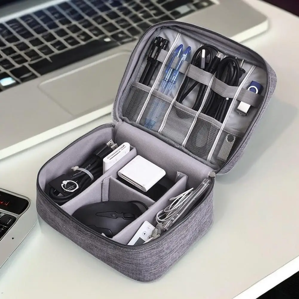 Сумка для хранения наушников Водонепроницаемая сумка для хранения кабеля с емкостью для наушников Зарядные устройства Электроника Застежка-молния для цифровых устройств