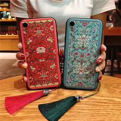 3D Relief Pattern Case for iPhone 16 15 14 13 12 Pro Max XS Max XR SE Shell Tassel Lanyard Soft Silicone Cover 16 Pro Max Fundas