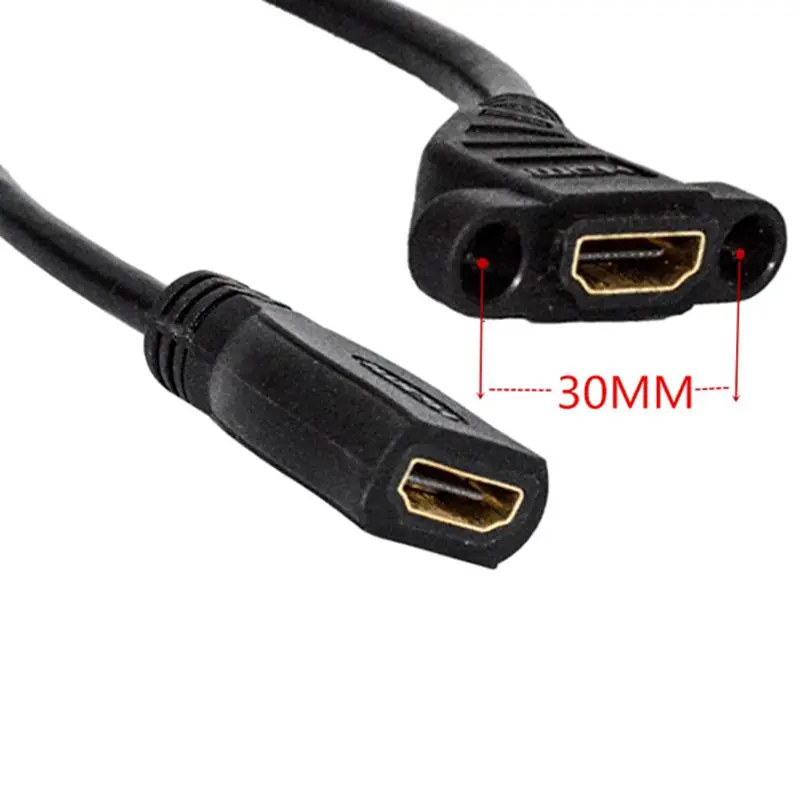 كابل تمديد متوافق مع HDMI مع ثقب المسمار يمكن أن تكون ثابتة ، HDMI متوافق مع تمديد الإناث إلى الإناث مع إصدار الأذن 1.4