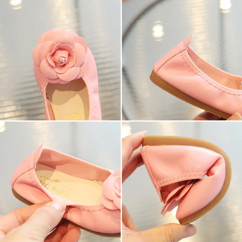 Buty dziewczęce wiosna nowa miękka podeszwa but do tańca obuwie Casual kwiat księżniczka buty mody Mary Jane buty buty płaskie ze skóry