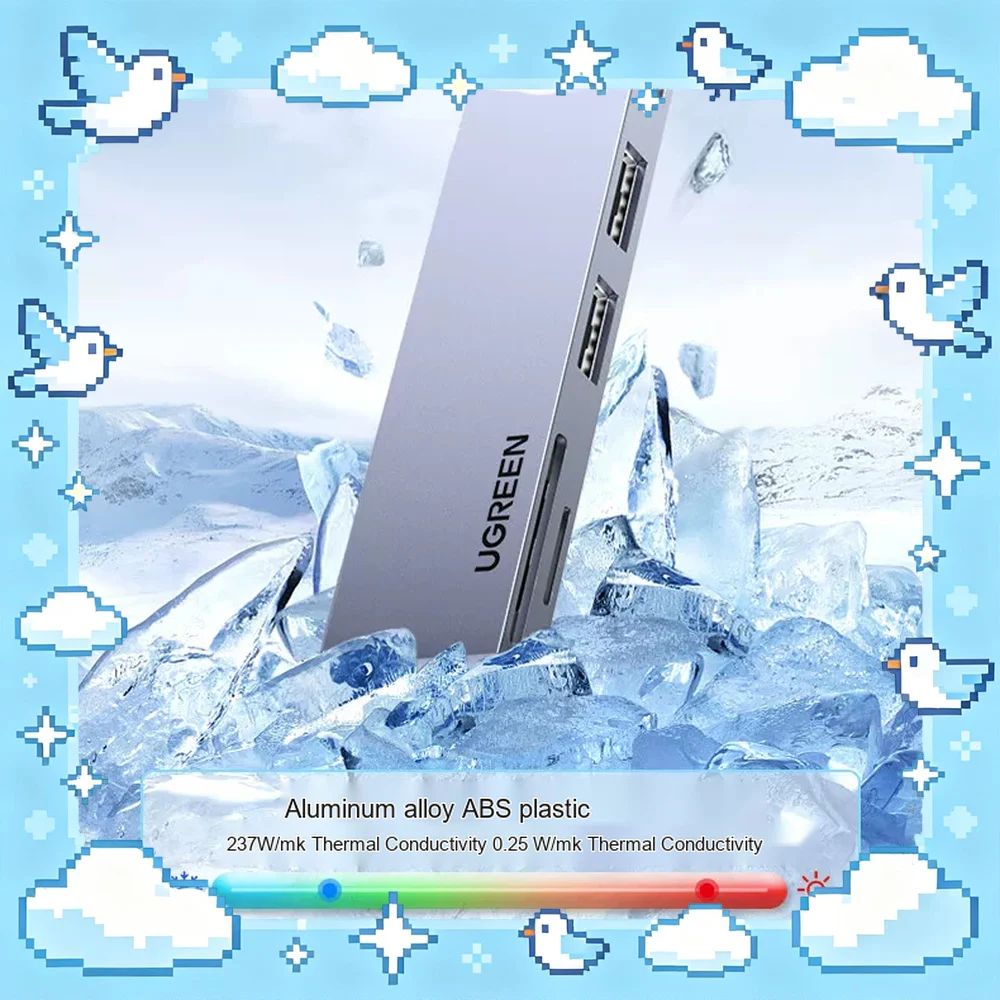 UGREEN 80856 CM380 USB C Hub 6 in 1 with 4K 60Hz HDMI USB 3.0 SD TF PD 100W Triple Display Dock for MacBook Pro Air