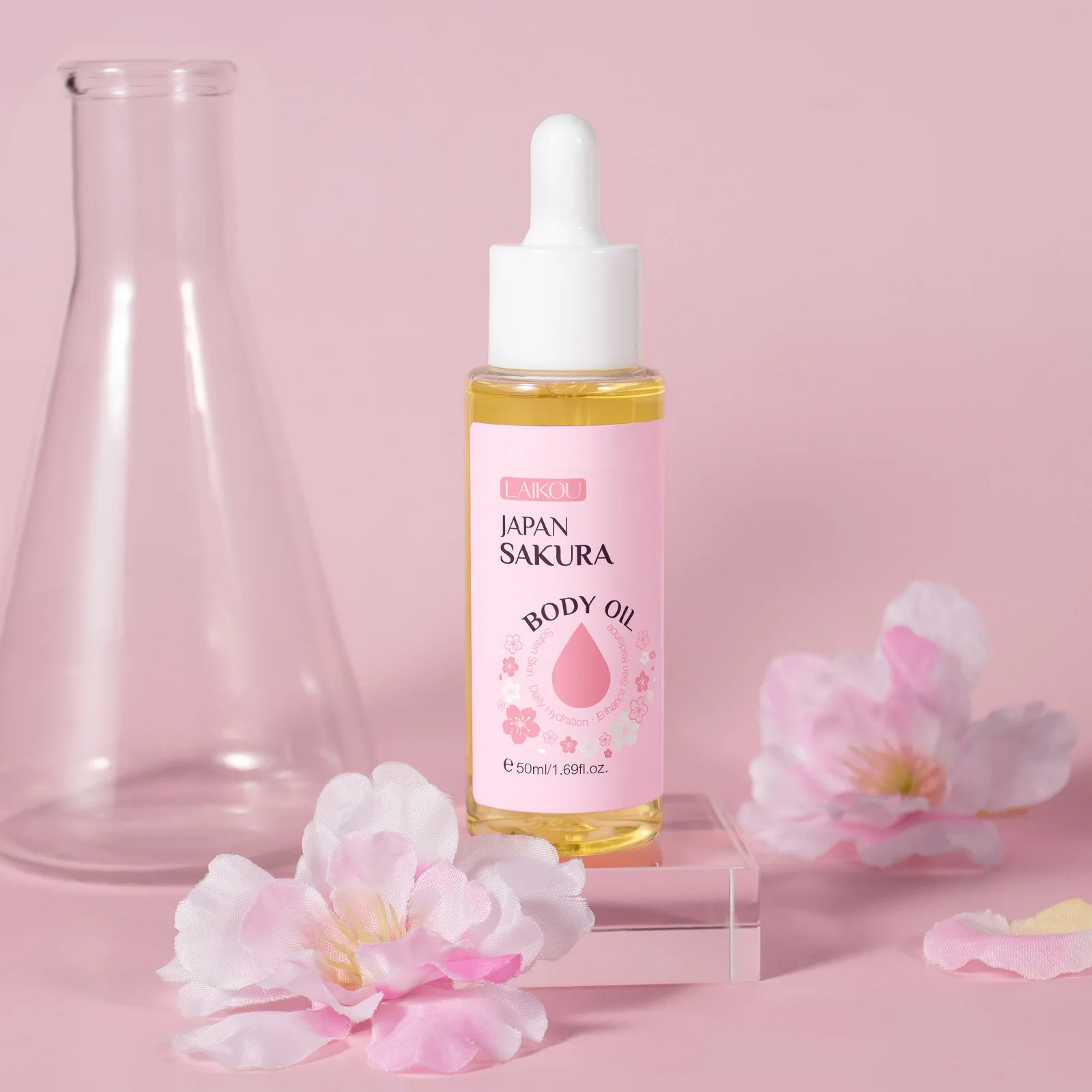 

LAIKOU 50g Sakura Body Oil Moisturizing Essence Natural Plant Body Hydration Lotion Bath Fragrance Smooth Body Skin Care Serum