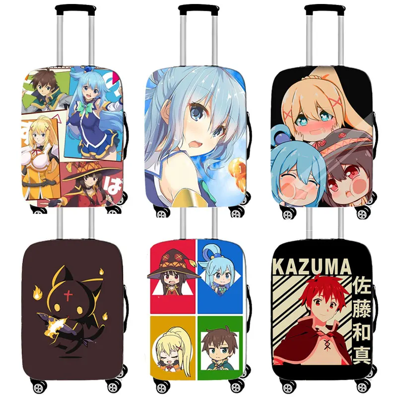 18-32 Inch Anime Konosuba God's Blessing on This Wonderful World! Luggage Cover Megumin Kazuma Satou Aqua Suitcase Cover